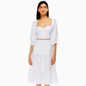 Aritzia white linen blouse top xs